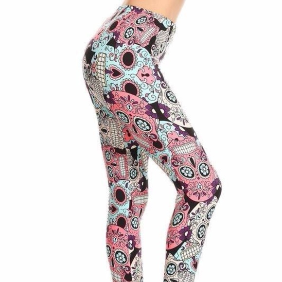 Sugar skull buttery soft leggings - Picture 2 of 6